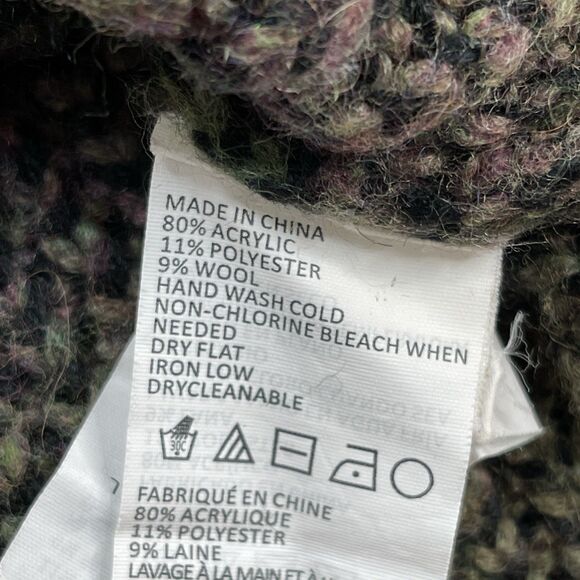 Prana Hunter Tunic Sweater Womens Medium Green Multi Shade Cowl Acrylic Wool - Picture 9 of 9